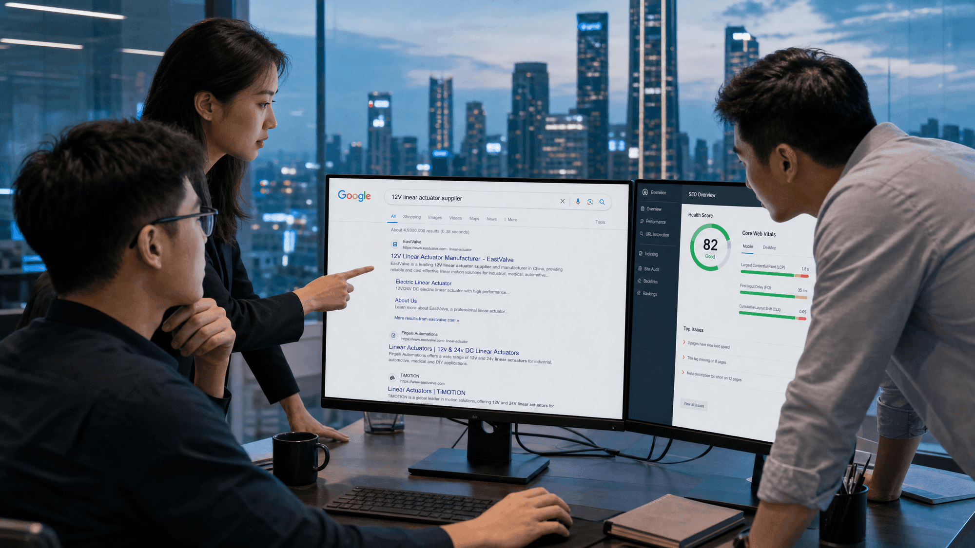 Search and AI answer results for a Chinese company competing in Western markets