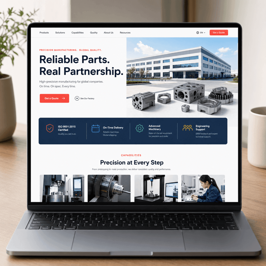 A colorful product landing page on a laptop with one clear value headline and a bright call-to-action button