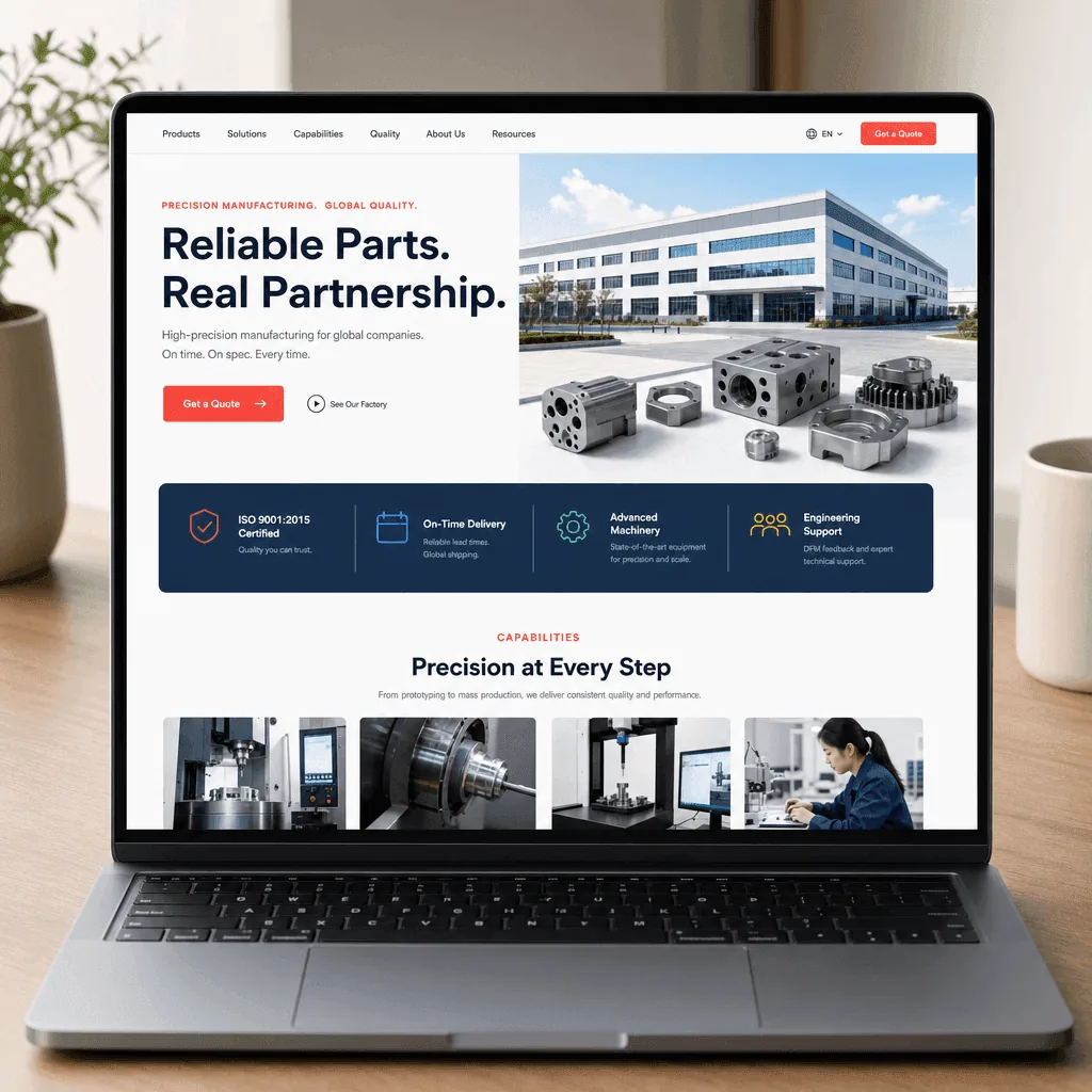 A colorful product landing page on a laptop with one clear value headline and a bright call-to-action button